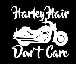 Makarios LLC Harley שיער לא אכפת מכוניות אופנוע מצחיקות משאיות טנדרים קירות מחשב נייד MKR | לבן | 5.5 x 5 | mkr733